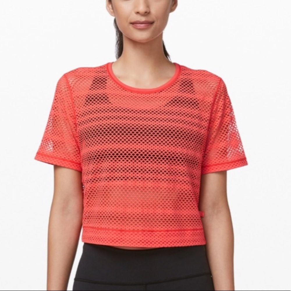 lululemon sweat your heart out mesh short sleeve